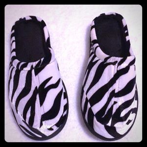Zebra Print Slippers Memory Foam Luxury Slippers